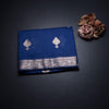 Semi Silk Dark Blue Zari Worked Saree