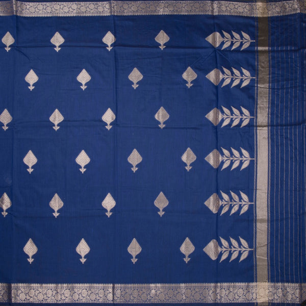 Semi Silk Dark Blue Zari Worked Saree