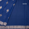 Semi Silk Dark Blue Zari Worked Saree