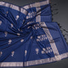 Semi Silk Dark Blue Zari Worked Saree