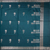 Semi Silk Teal Green Zari Worked Saree