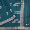 Semi Silk Teal Green Zari Worked Saree