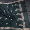Semi Silk Bottle Green Zari Worked Saree 02