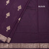 Semi Silk Dark Purple Zari Worked Saree 02