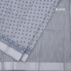 Chanderi Cotton Grey Printed Saree 02