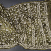 Chanderi Cotton Mehandi Green Printed Saree