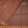 Chanderi Cotton Cinnamon Brown Printed Saree