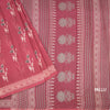 Chanderi Cotton Reddish Pink Printed Saree