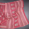 Chanderi Cotton Reddish Pink Printed Saree