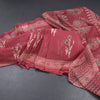 Chanderi Cotton Reddish Pink Printed Saree