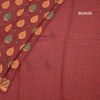 Chanderi Cotton Maroon Printed Saree 04
