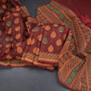 Chanderi Cotton Maroon Printed Saree 04