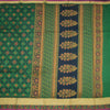 Chanderi Cotton Dark Green Printed Saree