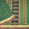 Chanderi Cotton Dark Green Printed Saree