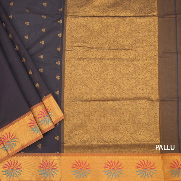KTSR41974-3-Venkatagiri-Cotton-Dark-Brown-Zari-Worked-Saree-pallu