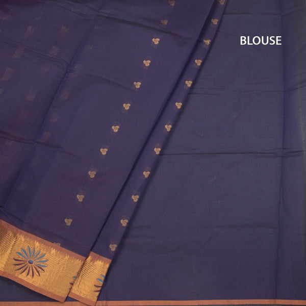KTSR41975-4-Venkatagiri-Cotton-Dark-Purple-Zari-Worked-Saree-blouse