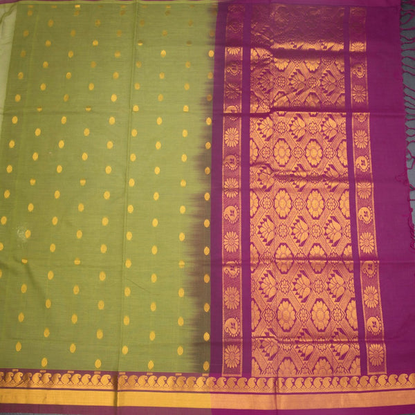 KTSR41979-2-Venkatagiri-Cotton-Olive-Green-Zari-Worked-Saree-full-veiw