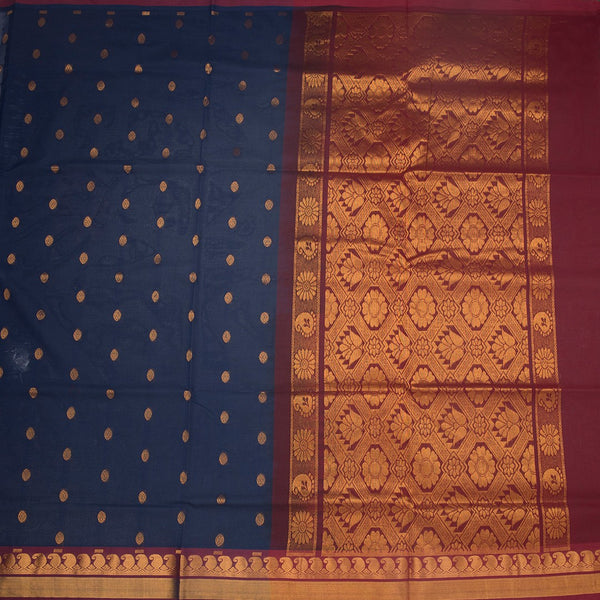 KTSR41982-2-Venkatagiri-Cotton-Dark-Blue-Zari-Worked-Saree-full-veiw