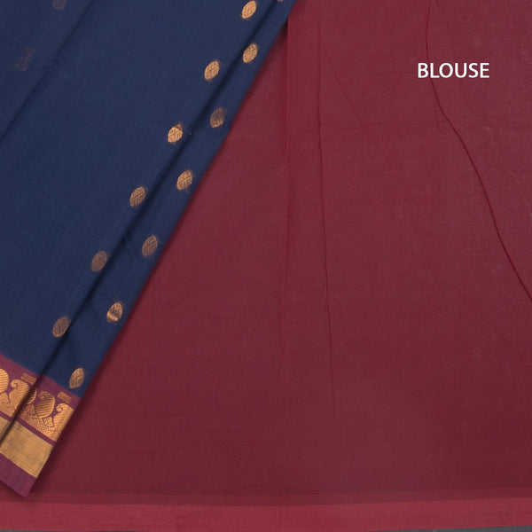 KTSR41982-4-Venkatagiri-Cotton-Dark-Blue-Zari-Worked-Saree-blouse