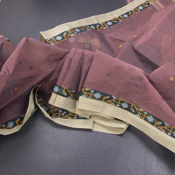 KTSR41987-Bengali-Cotton-Thulian-Pink-Saree-With-Thread-Buttas-main