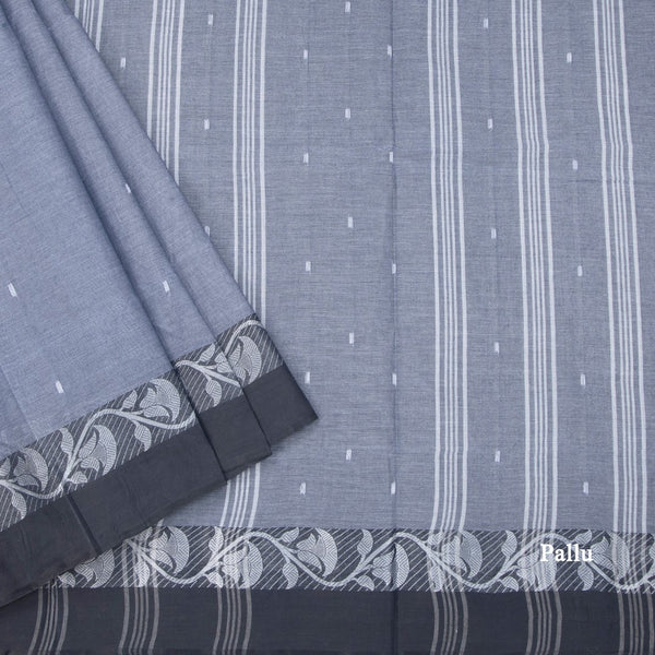 KTSR41992-3-Bengali-Cotton-Grey-Saree-With-Thread-Buttas-pallu