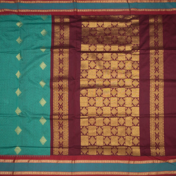 KTSR41995-2-Kalyani-Cotton-Jade-Green-Zari-Worked-Saree-full-veiw