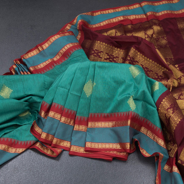KTSR41995-Kalyani-Cotton-Jade-Green-Zari-Worked-Saree-main