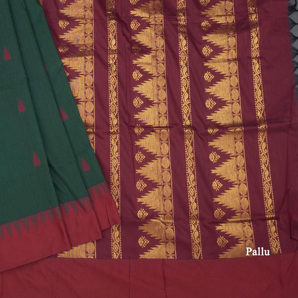 KTSR41996-3-Kalyani-Cotton-Dark-Green-Zari-Worked-Saree-pallu