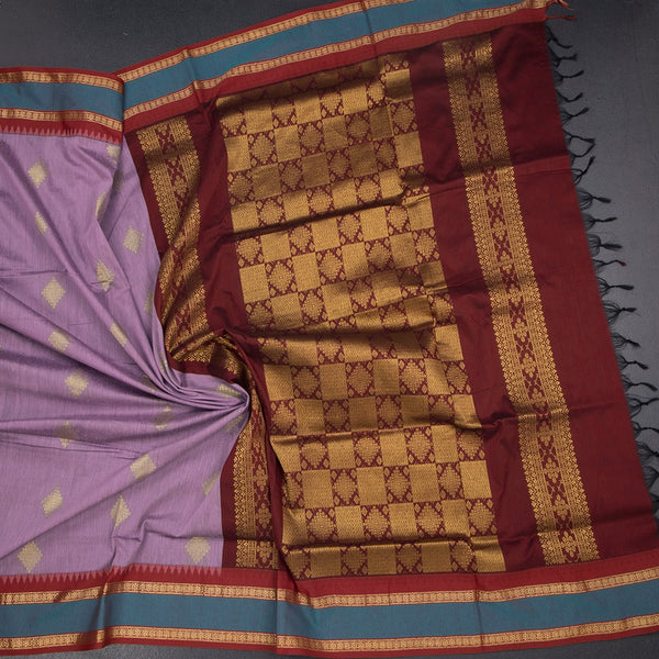 KTSR41998-5-Kalyani-Cotton-Lavender-Zari-Worked-Saree-crush