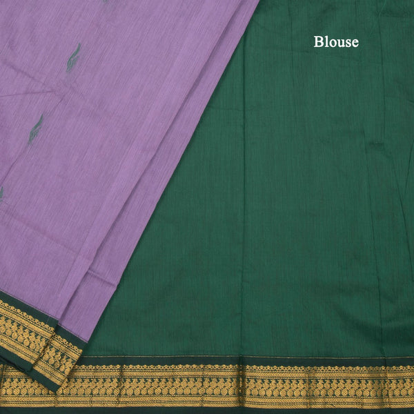 Kalyani Cotton Lavender Zari Worked Saree 02