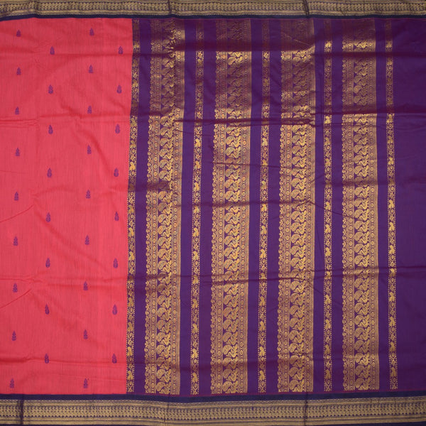 KTSR42009-2-Kalyani-Cotton-Rose-Pink-Zari-Worked-Saree-full-veiw