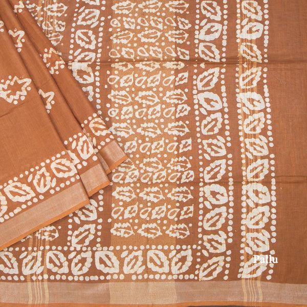 KTSR42019-3-Semi-Linen-Cinnamon-Brown-Shibori-Printed-Saree-pallu