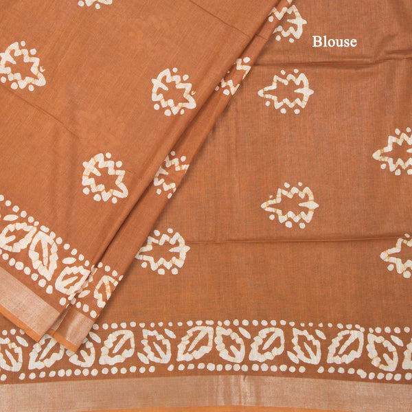 KTSR42019-4-Semi-Linen-Cinnamon-Brown-Shibori-Printed-Saree-blouse