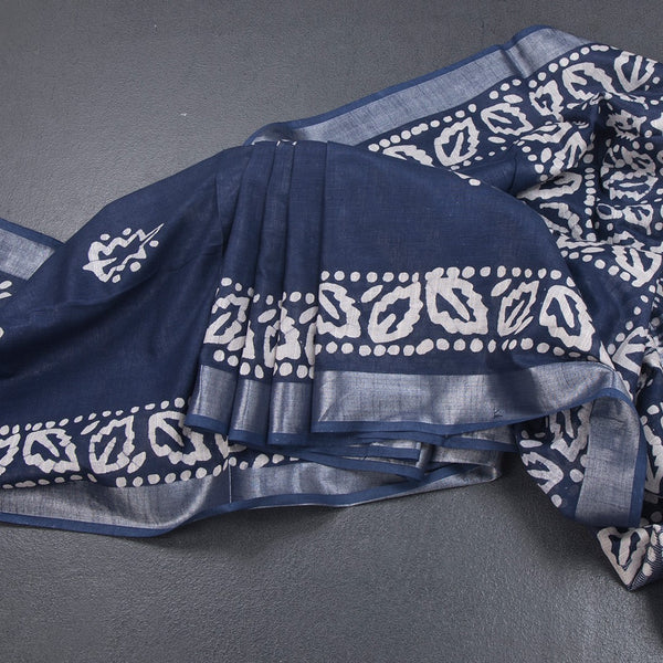 KTSR42025-Semi-Linen-Navy-Blue-Shibori-Printed-Saree-main