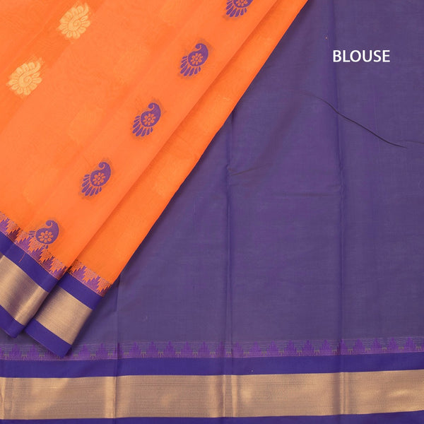 KTSR42026-4-Silk-Cotton-Dark-Orange-Zari-Worked-Saree-blouse