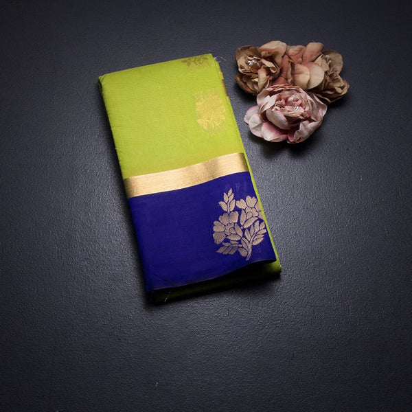 KTSR42027-1-Silk-Cotton-Lime-Green-Zari-Worked-Saree-02-fold
