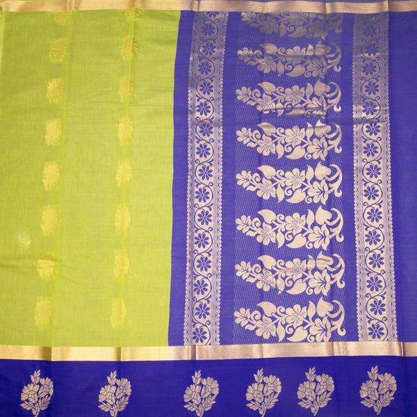 KTSR42027-2-Silk-Cotton-Lime-Green-Zari-Worked-Saree-02-full-veiw