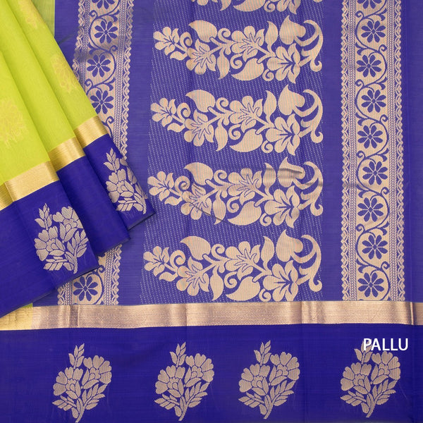 KTSR42027-3-Silk-Cotton-Lime-Green-Zari-Worked-Saree-02-pallu