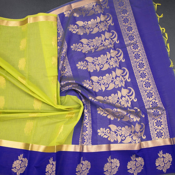 KTSR42027-5-Silk-Cotton-Lime-Green-Zari-Worked-Saree-02-crush