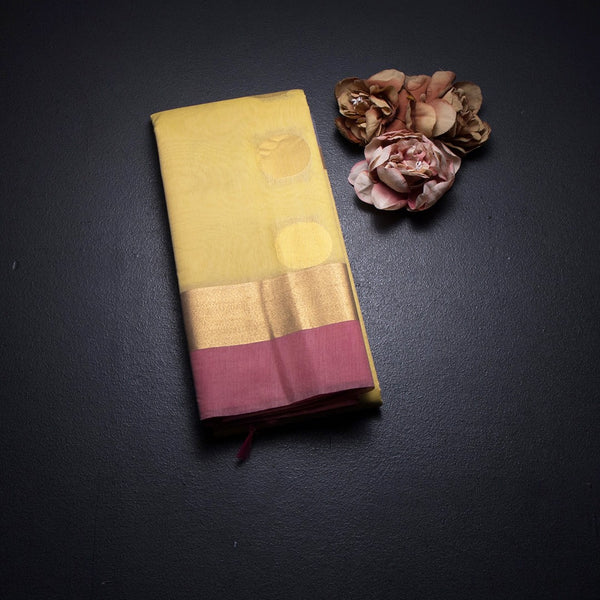 KTSR42032-1-Silk-Cotton-Yellow-Zari-Worked-Saree-02-fold