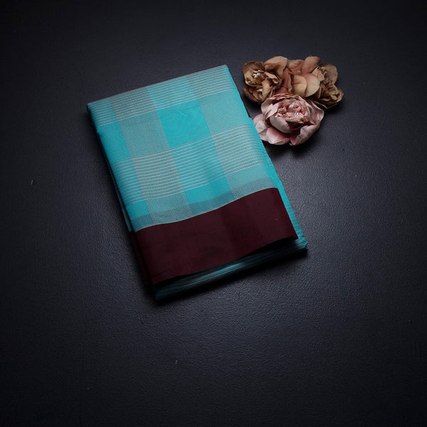 KTSR42045-1-Silk-Cotton-Turquoise-Blue-Thread-Work-Saree-fold