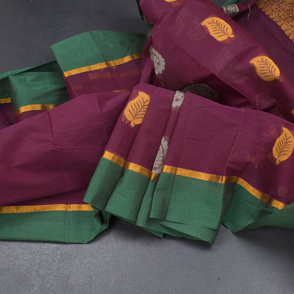 KTSR42061-Negamam-Cotton-Wine-Thread-Embossed-Saree-main
