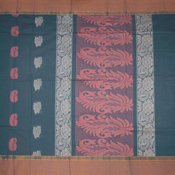 KTSR42062-2-Negamam-Cotton-Teal-Blue-Thread-Embossed-Saree-full-veiw