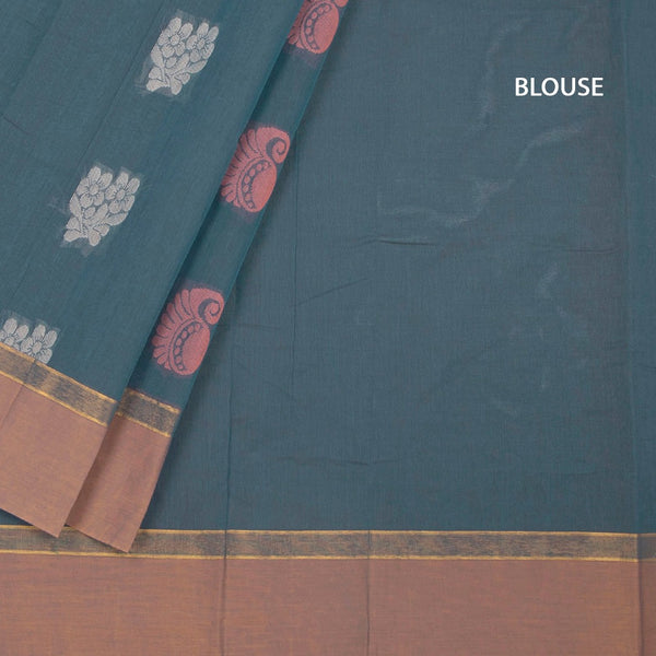 KTSR42062-4-Negamam-Cotton-Teal-Blue-Thread-Embossed-Saree-blouse