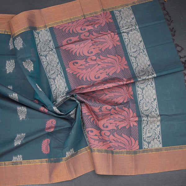 KTSR42062-5-Negamam-Cotton-Teal-Blue-Thread-Embossed-Saree-crush