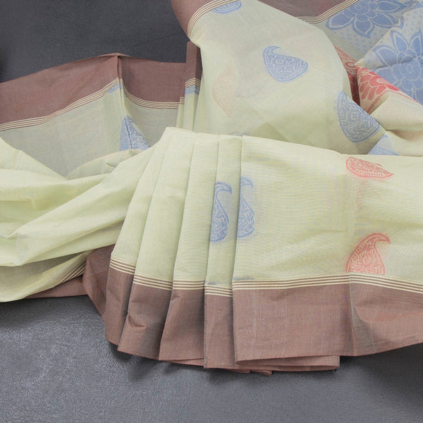 KTSR42063-Negamam-Cotton-Pista-Green-Thread-Embossed-Saree-02-main