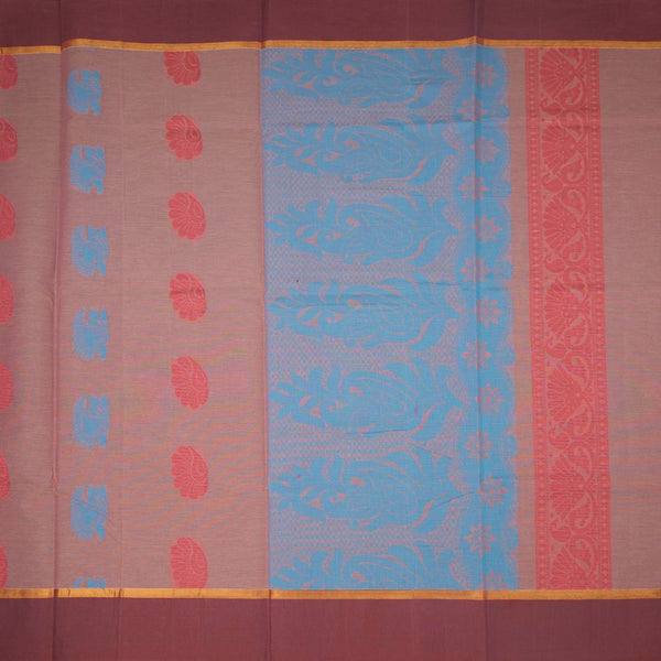KTSR42065-2-Negamam-Cotton-Peach-Thread-Embossed-Saree-full-veiw