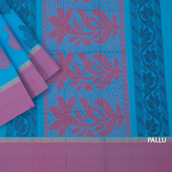 KTSR42066-3-Negamam-Cotton-Blue-Thread-Embossed-Saree-pallu