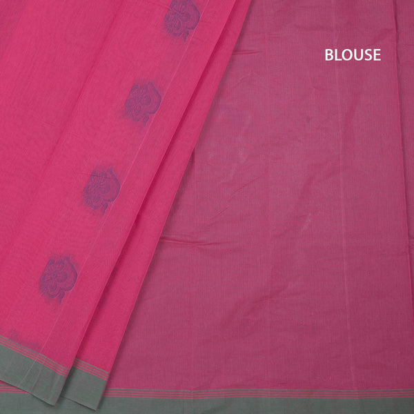 KTSR42067-4-Negamam-Cotton-Rose-Pink-Thread-Embossed-Saree-blouse