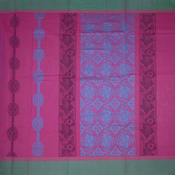 KTSR42068-2-Negamam-Cotton-Hot-Pink-Thread-Embossed-Saree-full-veiw